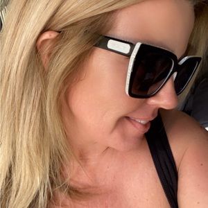 Swarovski Black and White Polarized Sunglasses.